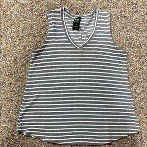 3/$10 Women's Gray Striped Tank Top